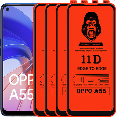 Laxdom Edge To Edge Tempered Glass for OPPO A55(Pack of 4)