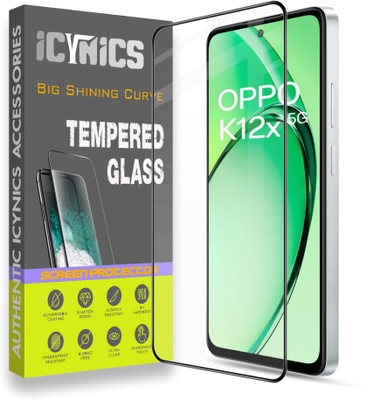 ICYNICS Edge To Edge Tempered Glass for Oppo K12X 5G, Anti-Fingerprint, Waterproof, Oil-resistant, Bubble-Free, Anti-Static, Scratch Resistant Full Coverage with Wooden box to ensure safety(Pack of 1)