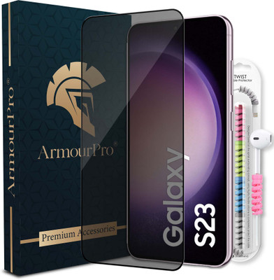 ArmourPro Edge To Edge Tempered Glass for Samsung Galaxy S23 5G, Samsung Galaxy S22 5G, Samsung S23 5G, Samsung S23, 1 Nos. Privacy Anti Spy Glass With 1 Nos. Cable Protector(Pack of 2)