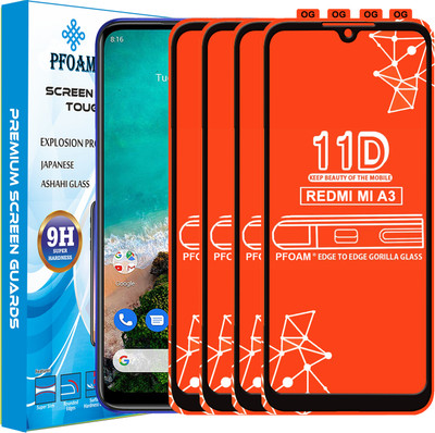 PFOAM Edge To Edge Tempered Glass for REDMI MI A3(Pack of 4)