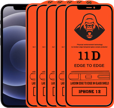 Laxdom Edge To Edge Tempered Glass for APPLE IPHONE 12(Pack of 5)