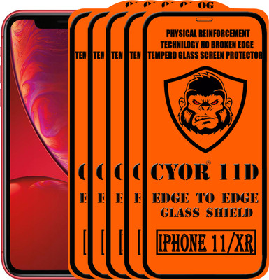 CYOR Edge To Edge Tempered Glass for Apple iPhone XR(Pack of 5)