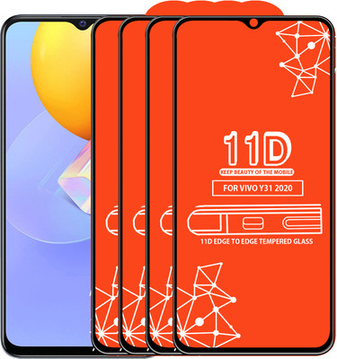 Roxel Edge To Edge Tempered Glass for Vivo Y31 2020(Pack of 4)