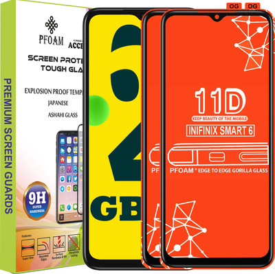 PFOAM Edge To Edge Tempered Glass for INFINIX SMART 6(Pack of 2)