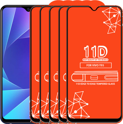 Qyist Edge To Edge Tempered Glass for Vivo Y95(Pack of 5)