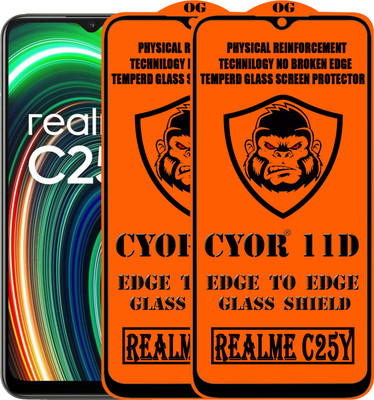 CYOR Edge To Edge Tempered Glass for REALME C25Y(Pack of 2)