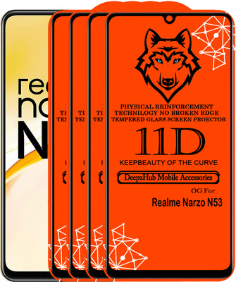 DeepzHub Edge To Edge Tempered Glass for Realme Narzo N53(Pack of 4)