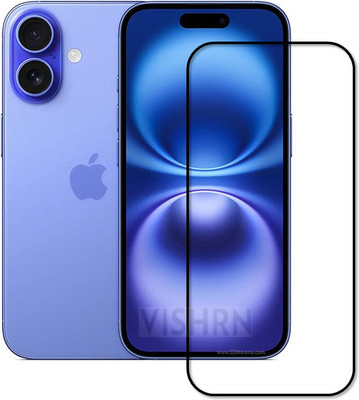 VISHRN Edge To Edge Tempered Glass for Apple iPhone 16, Iphone 16, Apple iPhone 16, Apple iphone 16 Plus, Iphone 16 Plus(Pack of 1)