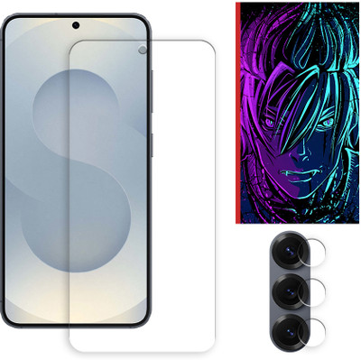 ARBAN Edge To Edge Tempered Glass for Samsung Galaxy S25 Plus 5G Tempered Glass Screen Protector | Anti-Scratch | Edge to Edge Full Coverage | 9H Hardness (1 FRONT SCREEN GUARD + 1 CAMERA LENS PROTECTOR + 1 FREE BACK EMBOSSED SKIN002)(Pack of 1)