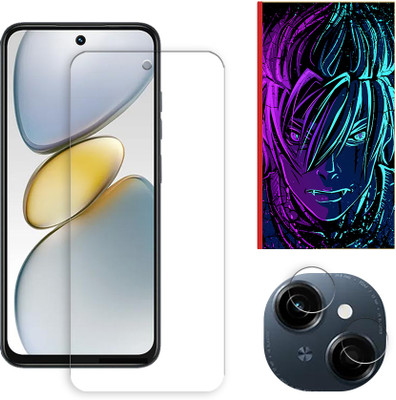 SOMTONE Edge To Edge Tempered Glass for Tecno Spark Go 1S 4G Tempered Glass Screen Protector | Anti-Scratch | Edge to Edge Full Coverage | 9H Hardness (1 FRONT SCREEN GUARD + 1 CAMERA LENS PROTECTOR + 1 FREE BACK EMBOSSED SKIN002)(Pack of 1)