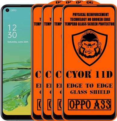 CYOR Edge To Edge Tempered Glass for OPPO A33(Pack of 4)