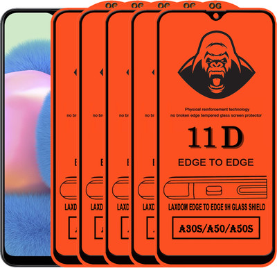 Laxdom Edge To Edge Tempered Glass for SAMSUNG GALAXY A50S(Pack of 5)
