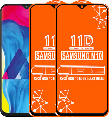 CYOR Edge To Edge Tempered Glass for Samsung Galaxy M10(Pack of 2)