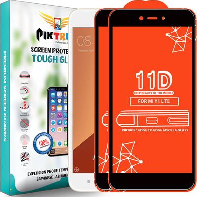 PikTrue Edge To Edge Tempered Glass for Mi Redmi Y1 Lite(Pack of 2)