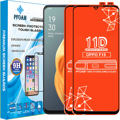 PFOAM Edge To Edge Tempered Glass for OPPO F15(Pack of 2)