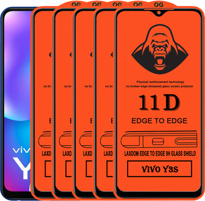 Laxdom Edge To Edge Tempered Glass for VIVO Y3S(Pack of 5)