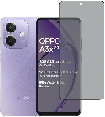SPRITZEN Edge To Edge Tempered Glass for Oppo A3x 5G, Oppo A3 5G, Privacy Glass(Pack of 1)