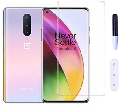 Bigil Edge To Edge Tempered Glass for Oneplus 8, UV Curved Screen Protector(Pack of 1)