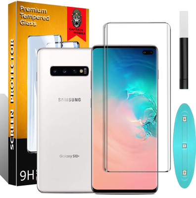 CaptainMobile Edge To Edge Tempered Glass for Samsung S10 Plus(Pack of 1)
