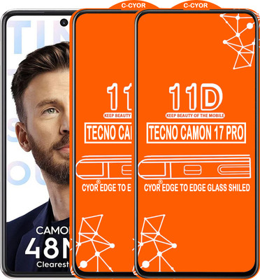 CYOR Edge To Edge Tempered Glass for TECNO CAMON 17 PRO(Pack of 2)