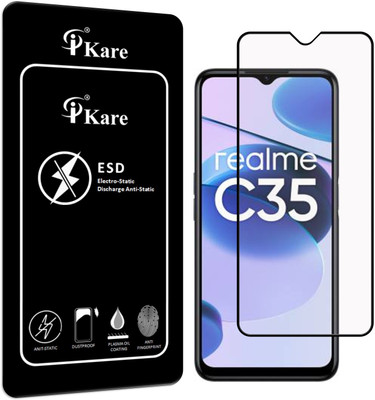iKare Edge To Edge Tempered Glass for Realme C35(Pack of 1)
