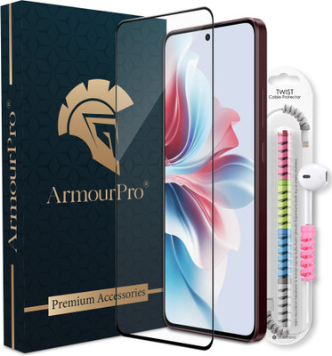 ArmourPro Edge To Edge Tempered Glass for Oppo F25 Pro 5G, Oppo F25Pro 5G, Oppo F25 Pro, F25 Pro 5G, OG Tempered Glass with Cable Protector(Pack of 1)