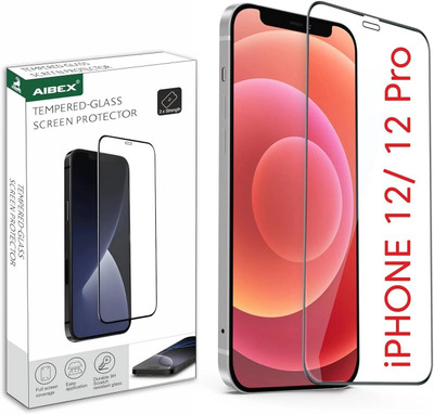 AIBEX Edge To Edge Tempered Glass for Apple iPhone 12 / Apple iPhone 12 Pro| 9H Hardness | Anti-Glare & Anti-Fingerprint | Water Resistant | Edge-to-Edge Full Screen Protector | Bubble-Free Installation(Pack of 1)