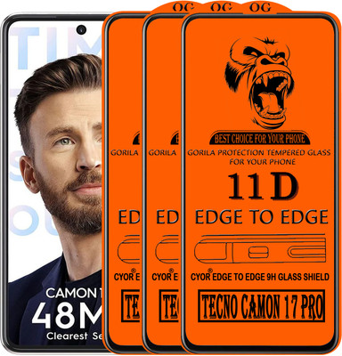 CYOR Edge To Edge Tempered Glass for TECNO CAMON 17 PRO(Pack of 3)