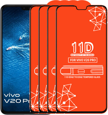 Qyist Edge To Edge Tempered Glass for Vivo V20 Pro(Pack of 4)