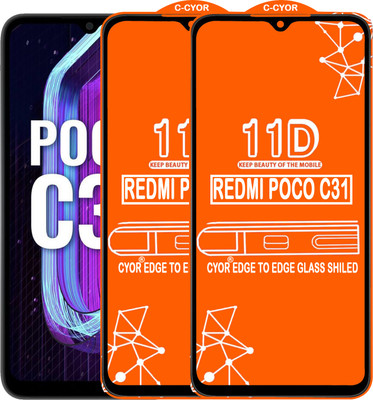 CYOR Edge To Edge Tempered Glass for REDMI POCO C31(Pack of 2)