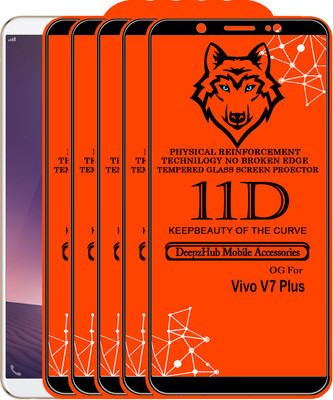 DeepzHub Edge To Edge Tempered Glass for VIVO V7 Plus(Pack of 5)