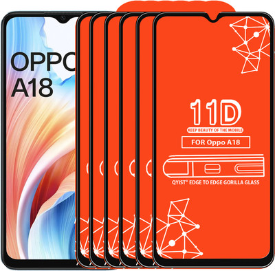 Qyist Edge To Edge Tempered Glass for Oppo A18(Pack of 6)