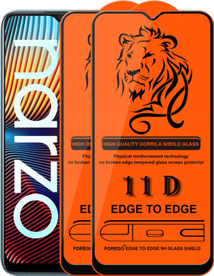 elevend Edge To Edge Tempered Glass for Realme Narzo 50A(Pack of 2)