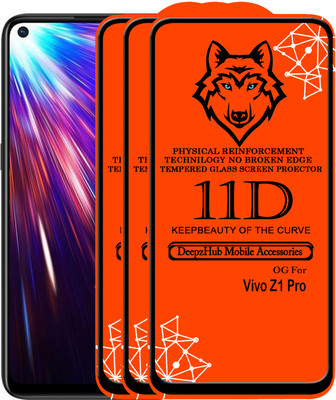 DeepzHub Edge To Edge Tempered Glass for Vivo Z1 Pro(Pack of 3)