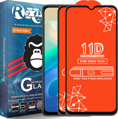 Roxel Edge To Edge Tempered Glass for VIVO Y55s(Pack of 2)