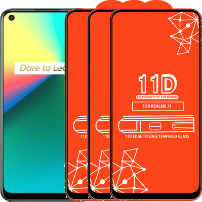 Roxel Edge To Edge Tempered Glass for Realme 7I(Pack of 3)