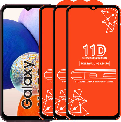Qyist Edge To Edge Tempered Glass for Samsung Galaxy A14 5G(Pack of 3)