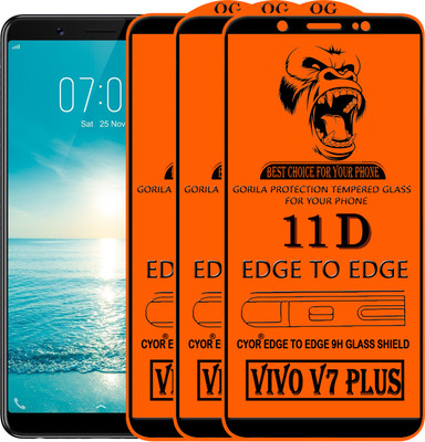 CYOR Edge To Edge Tempered Glass for VIVO V7 Plus(Pack of 3)