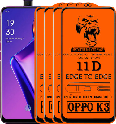 CYOR Edge To Edge Tempered Glass for OPPO K3(Pack of 4)