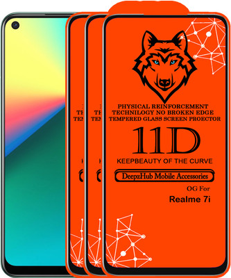 DeepzHub Edge To Edge Tempered Glass for Realme 7i(Pack of 3)