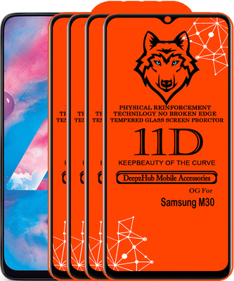 DeepzHub Edge To Edge Tempered Glass for Samsung M30(Pack of 4)