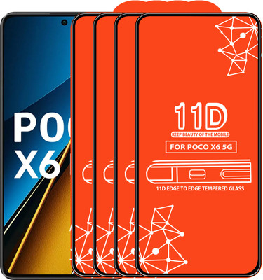 Qyist Edge To Edge Tempered Glass for Poco X6 5G(Pack of 4)