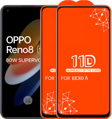 SEVEN7STAR Edge To Edge Tempered Glass for OPPO Reno8(Pack of 2)