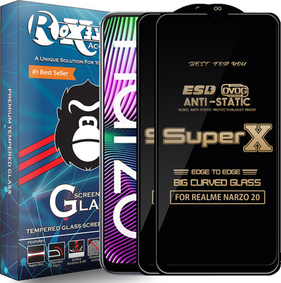 Roxel Edge To Edge Tempered Glass for REALME NARZO 20(Pack of 2)