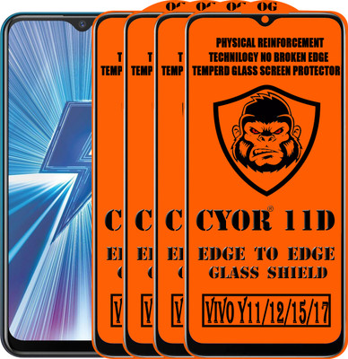 CYOR Edge To Edge Tempered Glass for VIVO Y12(Pack of 4)