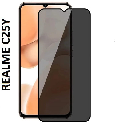 Maxboost Tempered Glass Guard for Realme C25y With Case Friendly Edge to Edge Coverage (Privacy Tempered)(Pack of 1)
