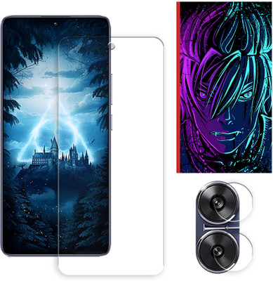 ARBAN Edge To Edge Tempered Glass for Xiaomi Redmi Turbo 3 5G Tempered Glass Screen Protector | Anti-Scratch | Edge to Edge Full Coverage | 9H Hardness (1 FRONT SCREEN GUARD + 1 CAMERA LENS PROTECTOR + 1 FREE BACK EMBOSSED SKIN002)(Pack of 1)