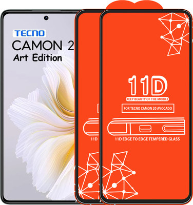 Roxel Edge To Edge Tempered Glass for Tecno Camon 20 Avocado Edition(Pack of 2)