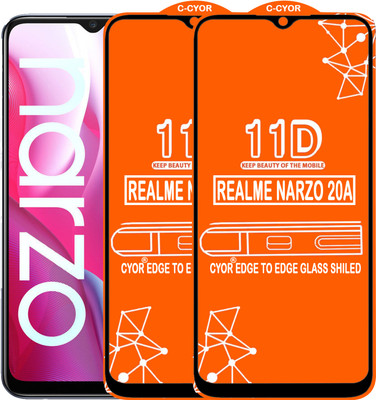 CYOR Edge To Edge Tempered Glass for REALME NARZO 20A(Pack of 2)