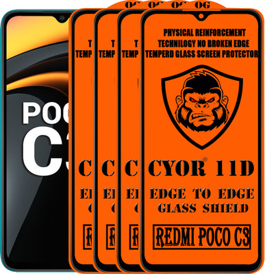 CYOR Edge To Edge Tempered Glass for REDMI POCO C3(Pack of 4)